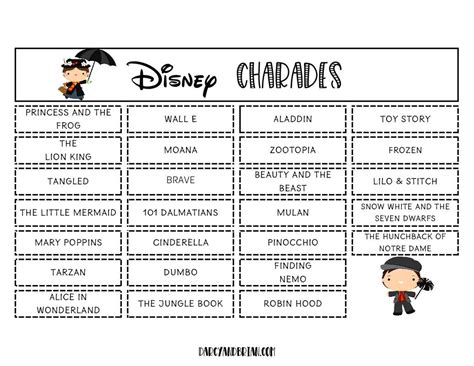 disney charades ideas|disney character charades generator.